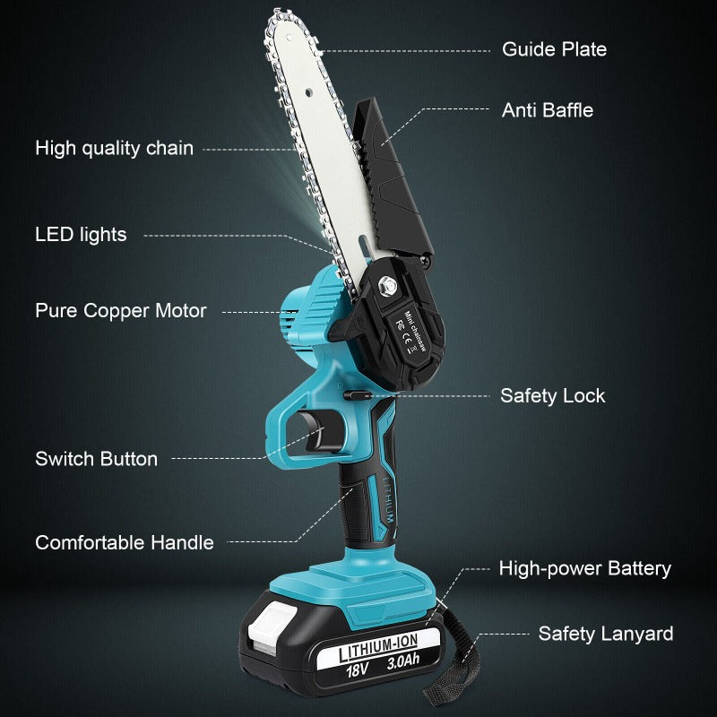 Cordless Electric Chainsaw (2 FREE Batteries)